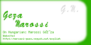 geza marossi business card